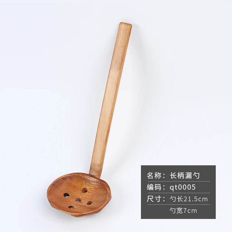 Japanese wooden spoon 1/3/5/10 set korean cutlery spoons for eat kitchen utensils accessories - t0005 10pcs