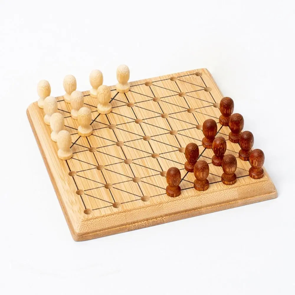 Wooden mini chess borad game chessboard improve intelligence travel backgammon checkers educational portable