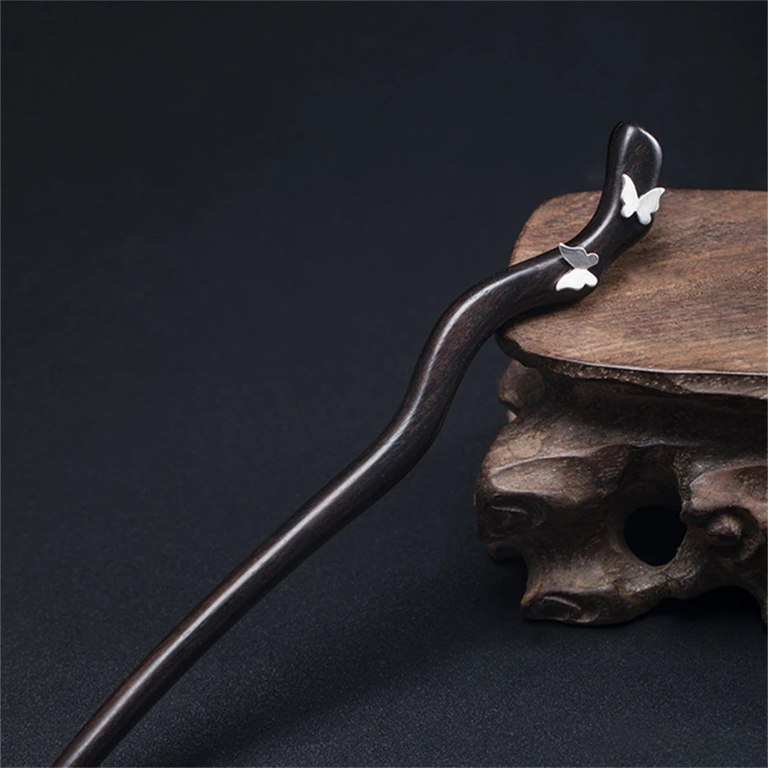 new-100-s925-pure-silver-womens-men-retro-hairpin-ebony-wood-literary-butterfly-chinese-style-hanfu-hair-accessories-jewelry