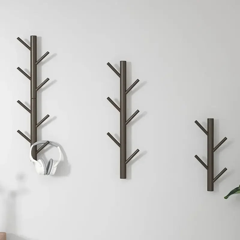 Branch twig solid wood wall mounted coat rack hanging hanger cabinet furniture bedroom clothes hats bag storage