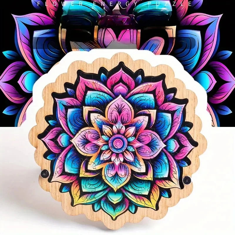 Galaxy inspired irregular wooden puzzle colorful blooms high difficulty level perfect for christmas & halloween gifts