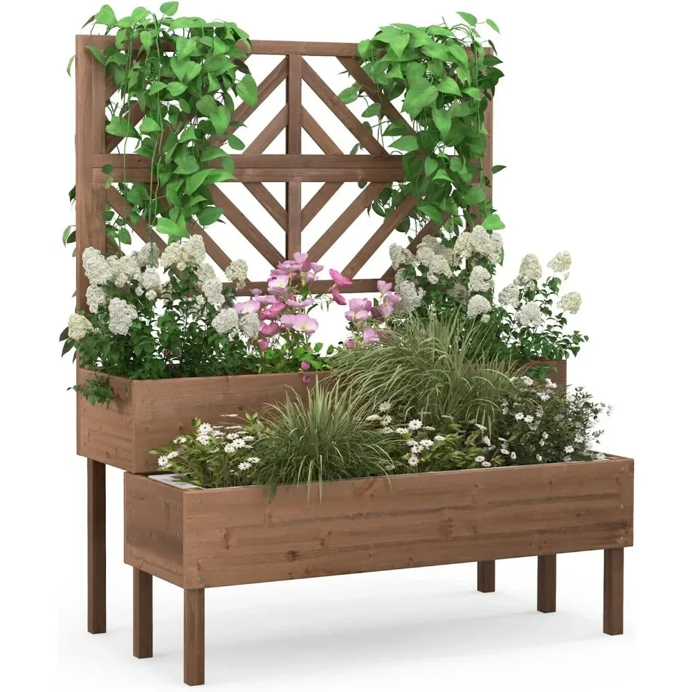 raised-garden-bed-with-trellis-2-tier-wooden-planter-box-with-legs-and-drain-holes-garden-trellis-for-vine-fruit-veget