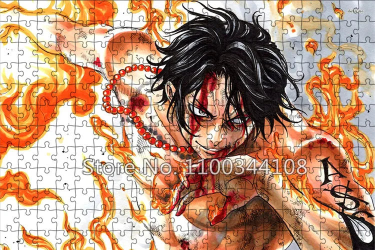 300/500/1000 pieces jigsaw puzzles one piece japanese anime puzzle cartoon picture splicing handmade toys for children