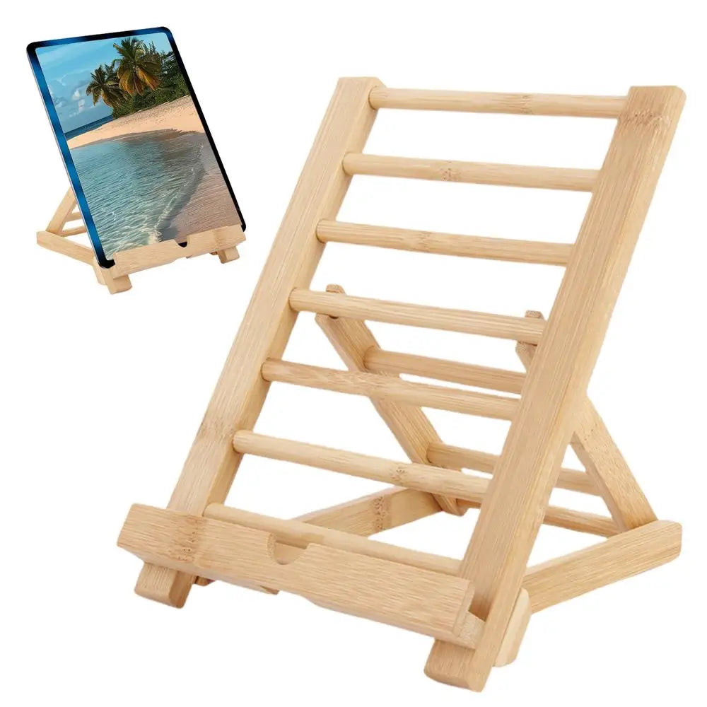 Adjustable tablet stand wooden desk desktop cell phone kitchen cookbook with charging hole - 01 / china