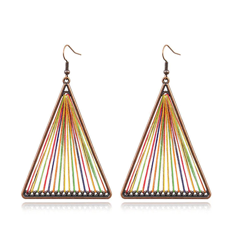 10pairs/lot earrings water drop shape hand-woven wire vintage wood ear clip - multi - earring