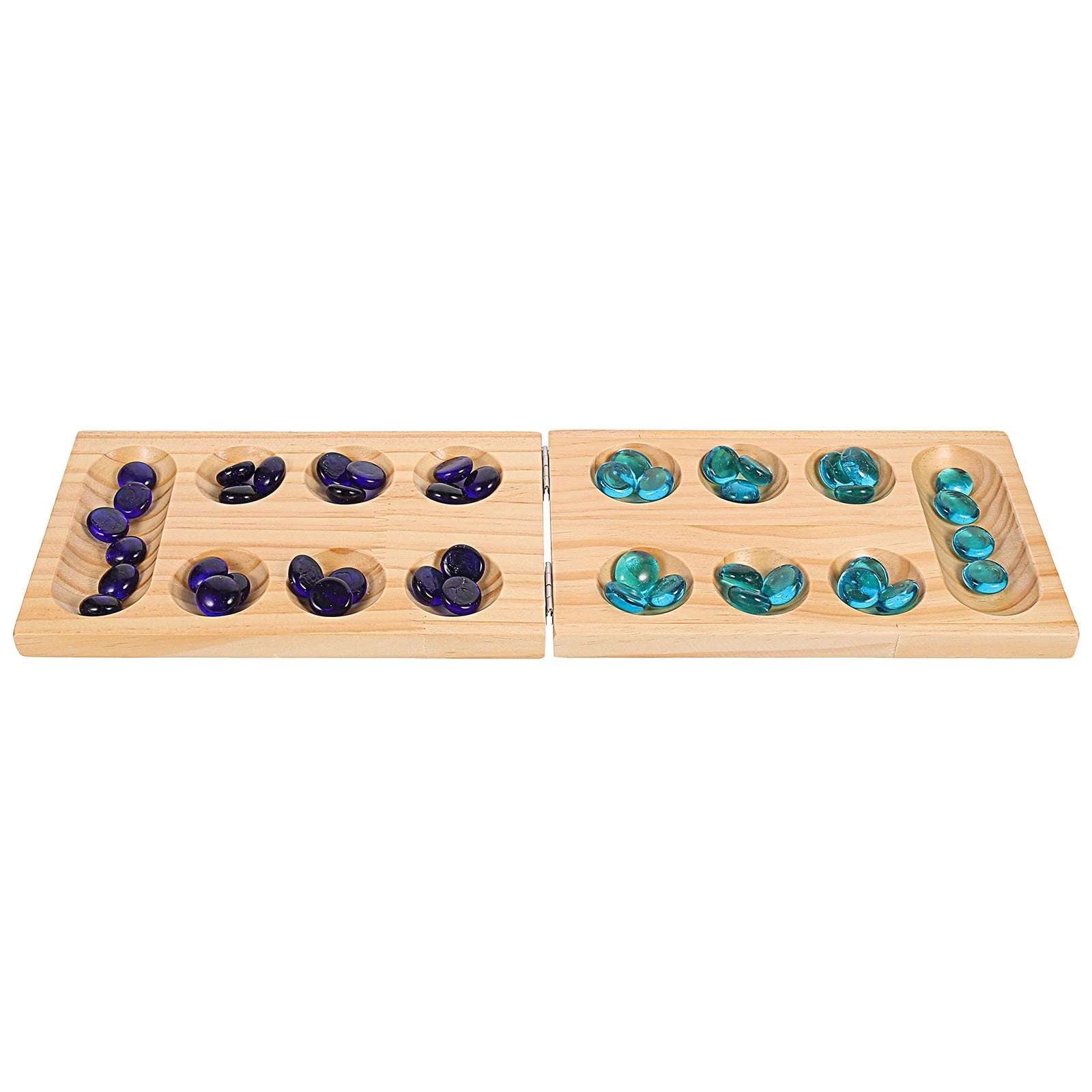 Foldable gem chess folding mancala game kids toys portable board gemstone wooden travel