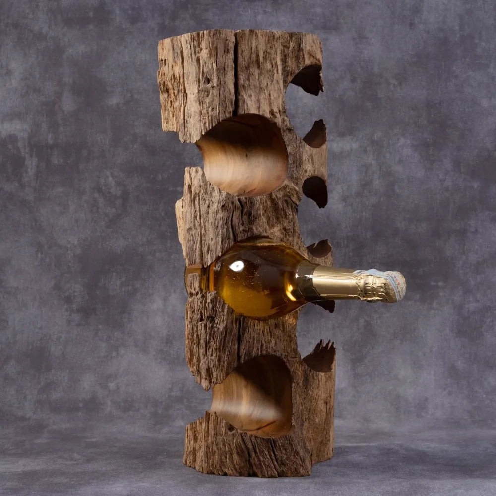 Wooden wine rack – unique bottle made from natural wood freestanding for floor or countertop deco - united states