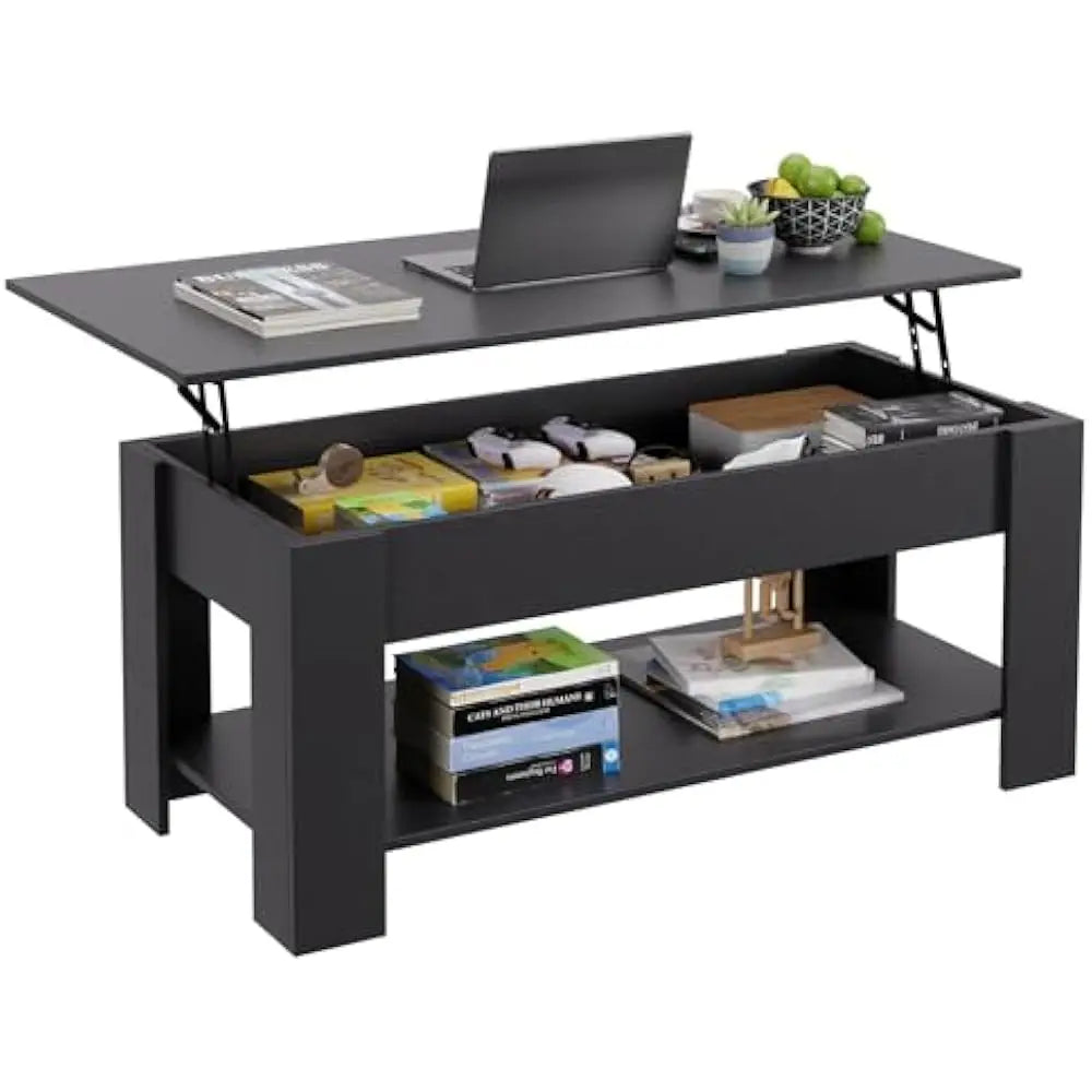 39 inch or 47’’ lift top coffee table with hidden large storage shelf and compartment lifted wooden dining for living