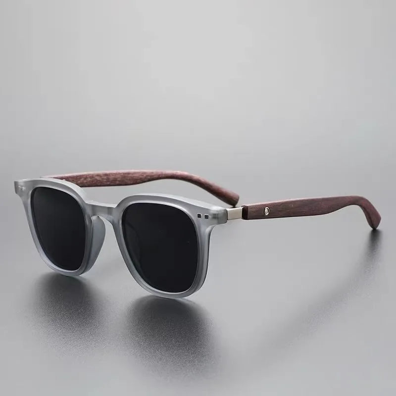 New men vintage wooden frame sunglasses classic men’s polarized uv protection driving eyewear outdoor shades goggles