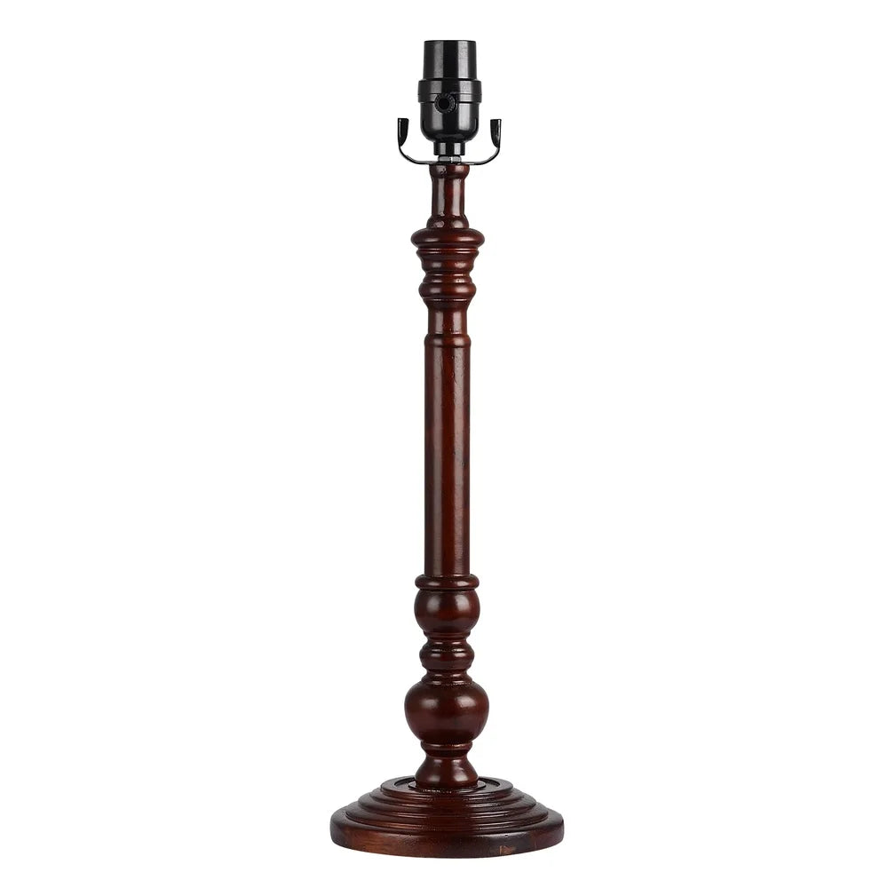 2 pack 19 inch height walnut finish wood candlestick table lamp base transitional design office dorm room decor