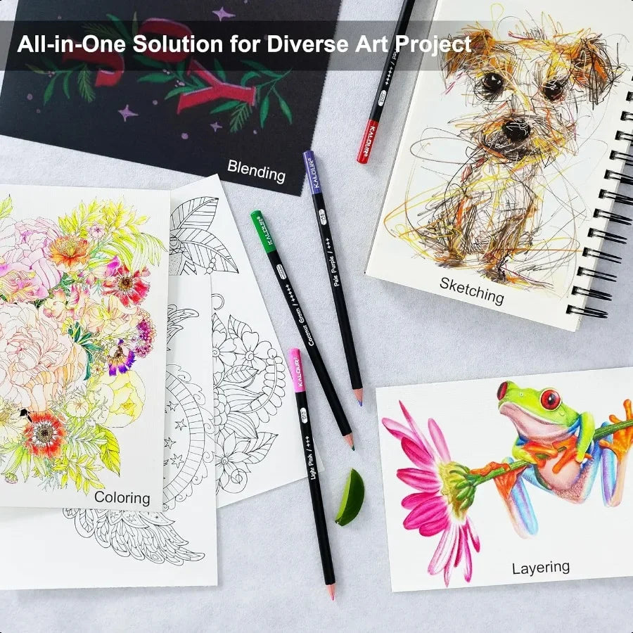 72 count colored pencils for adult coloring books soft core ideal drawing blending shading color set gift begin