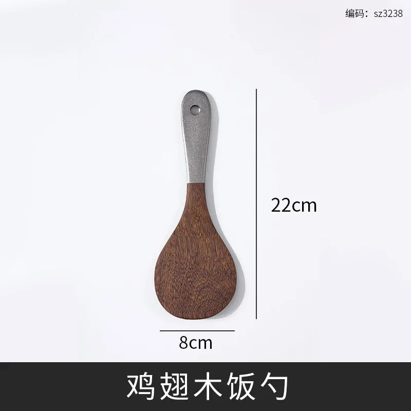 Wooden chicken wing kitchen utensils set non-stick pans specialized cookware tools - d 22x 8cm