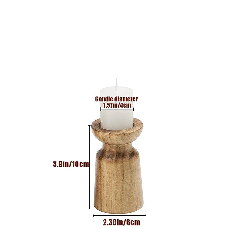 Vintage handmade wooden candle holders dining tables,weddings parties romantic desktop decorations solid wood crafts