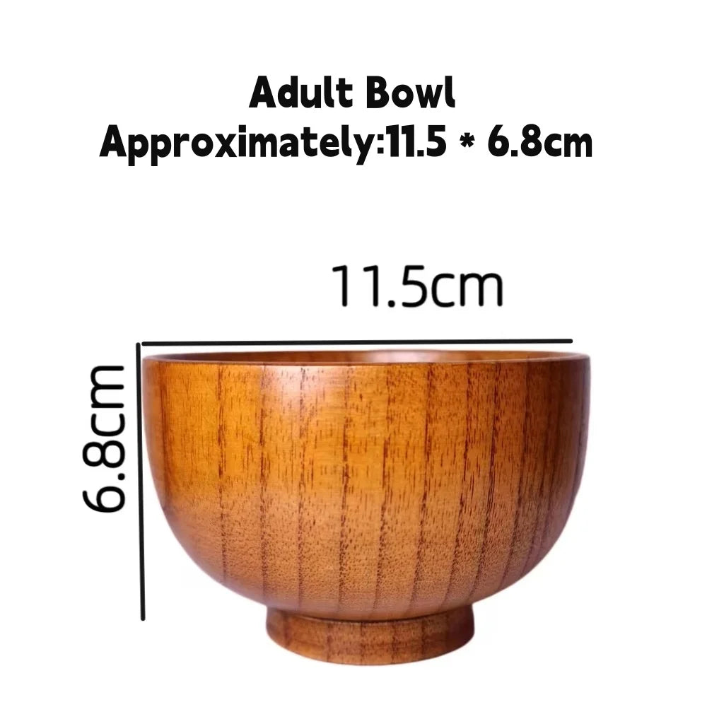 Japanese style jujube wood bowls,with wooden spoon,round rice bowls,restaurant noodles bowls,fruit salad bowls oup