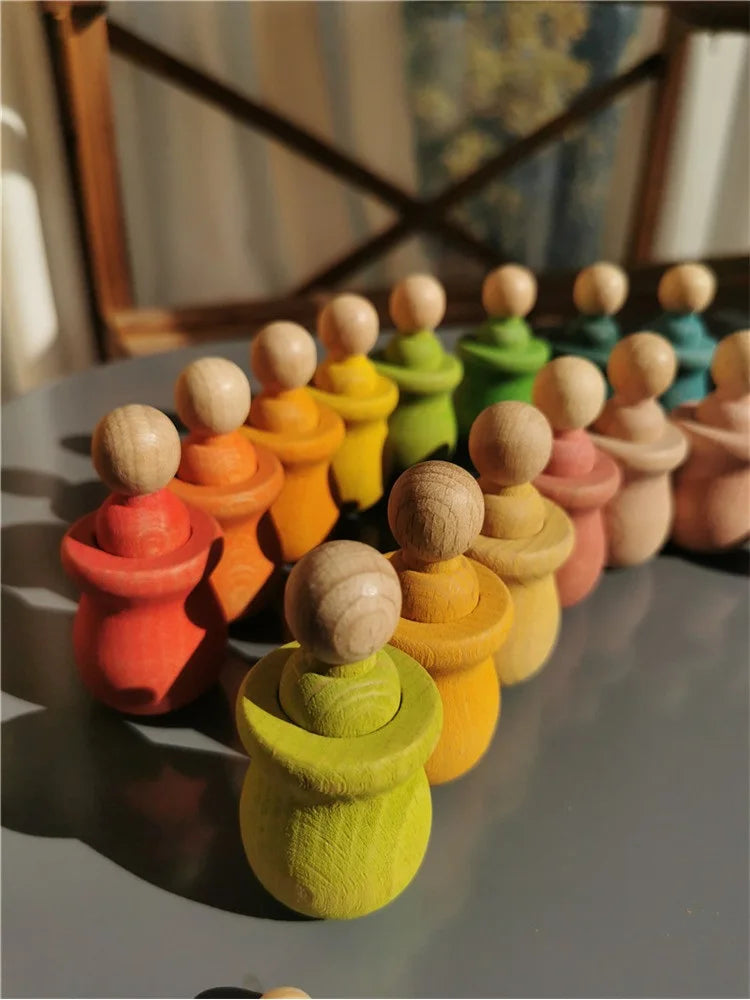 rainbow-wood-peg-dolls-with-cups-handmade-stain-stacking-people-in-bowls-for-kids-open-ended-play
