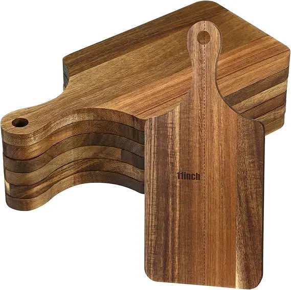 6 pcs cutting board bulk kitchen thicken chopping platter with handles wooden charcuterie serving trays blank wood