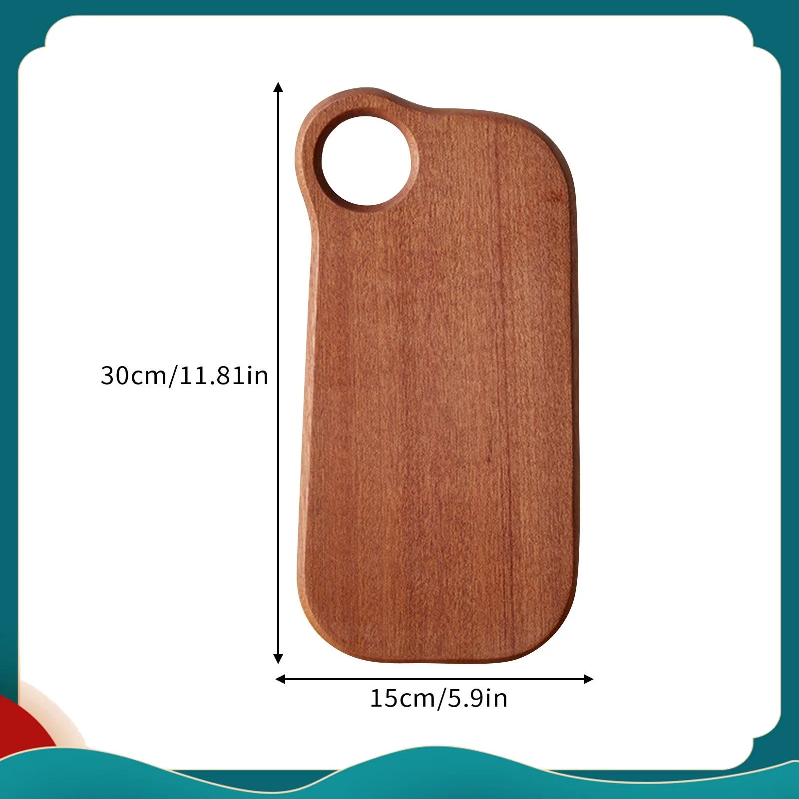 Carved wooden cutting board fruit water cup children’s dining plate steak - 30x15x2cm / one size