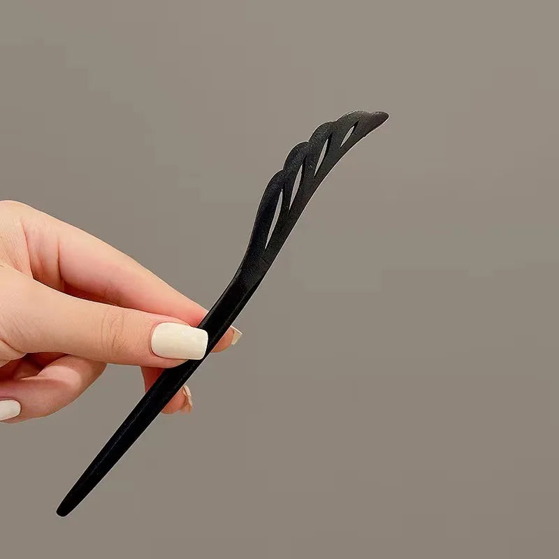 Vintage wooden hair clip black easy to twist hairpin ethnic clothing hanfu accessories girl - 24