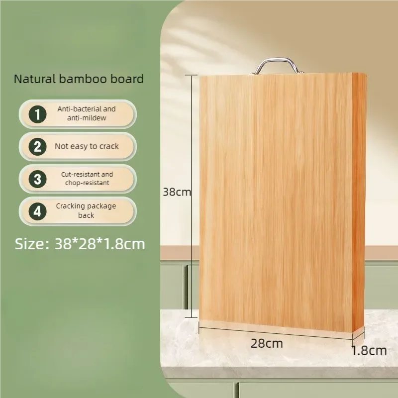 Kitchen bamboo cutting board knife rectangular thickened solid wood chopping fruit - 38cm