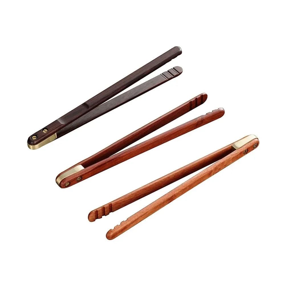 Solid wood pure copper tea clip kung fu set ceremony utensils household cup metal tweezers wash pincers
