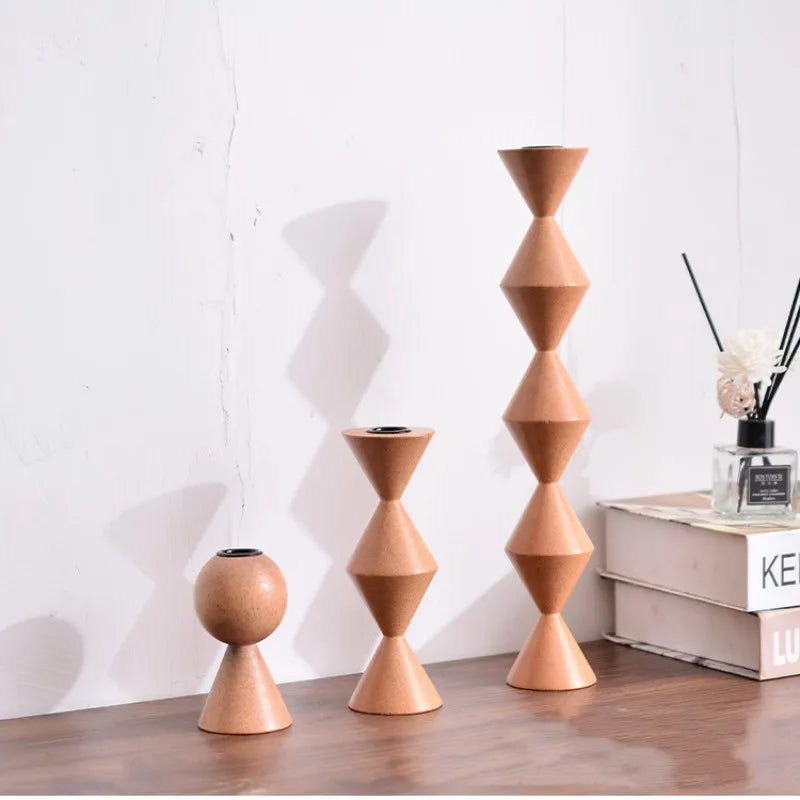 Wood candle stand retro candlestick,home creative art decoration wedding table romantic decorative props