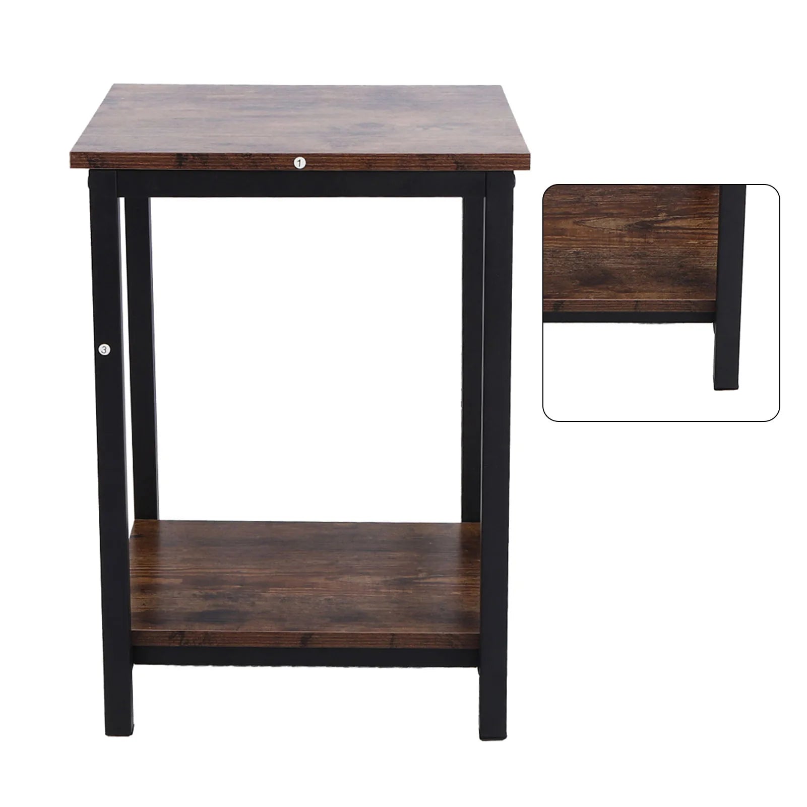 Simple double layer storage cabinet side industrial coffee end table for living room bedroom rustic household supplies