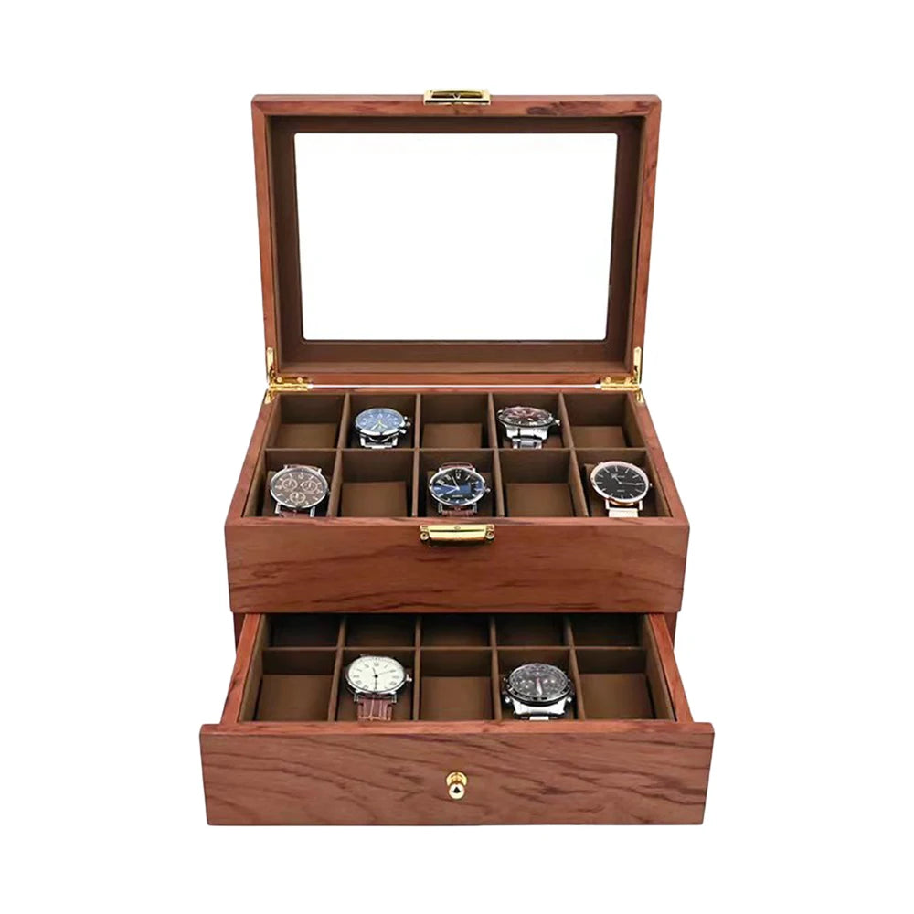 20 slot wooden watches display box case jewelry watch storage organizer - box