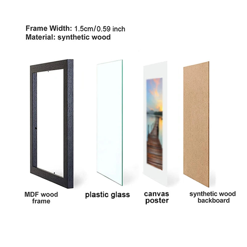 14pcs 4x6 inch picture frames wooden photo without mat,tabletop or wall display for prints paintings poster