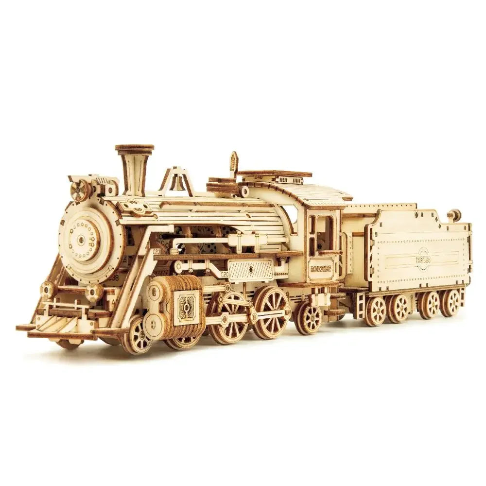 Robotime rokr 3d wooden puzzle montessori toys steam train army jeep heavy truck model building kits for kids - mc501