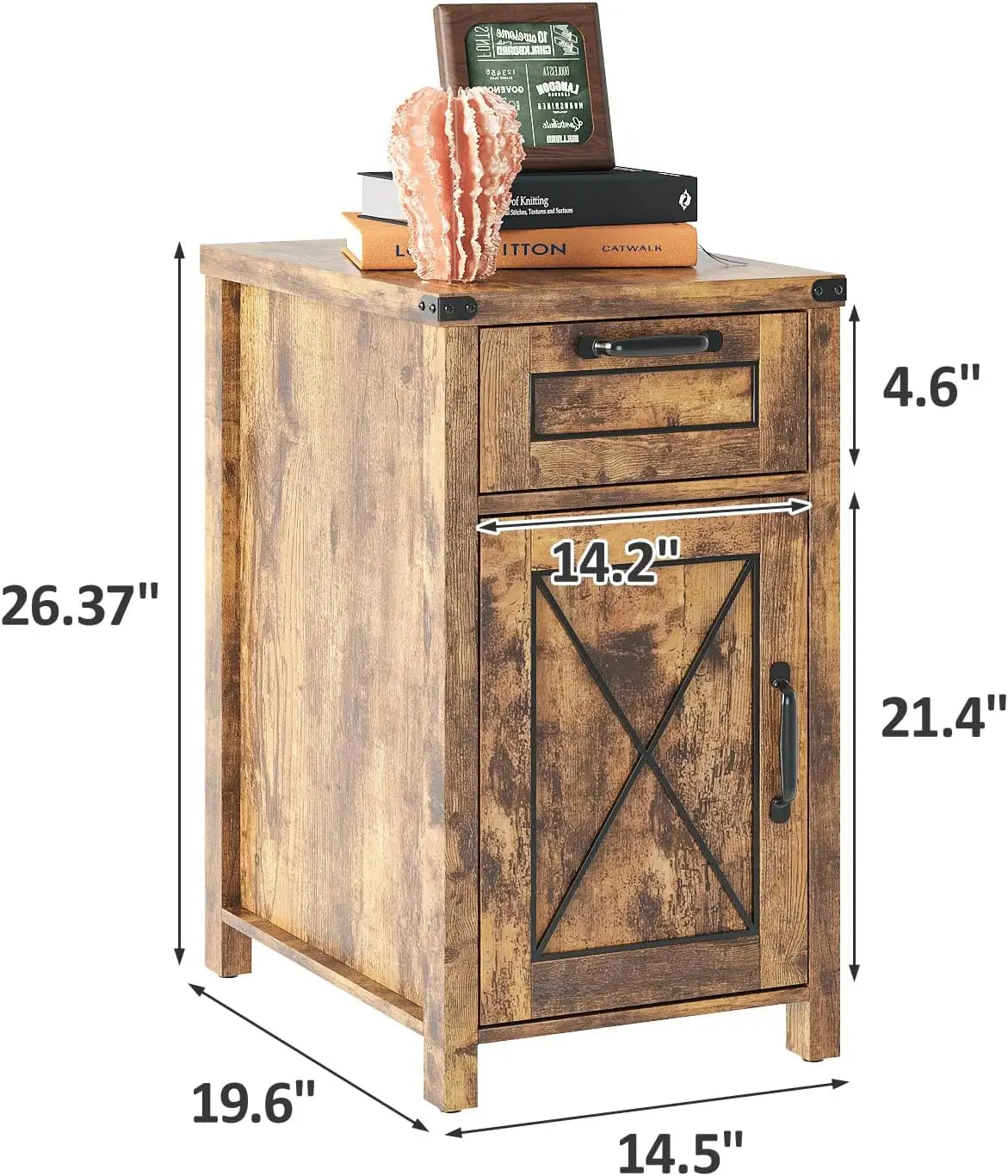Vabches nightstand with drawer&storage cabinet farmhouse night stand power outlet wood end table bedside for bedroom