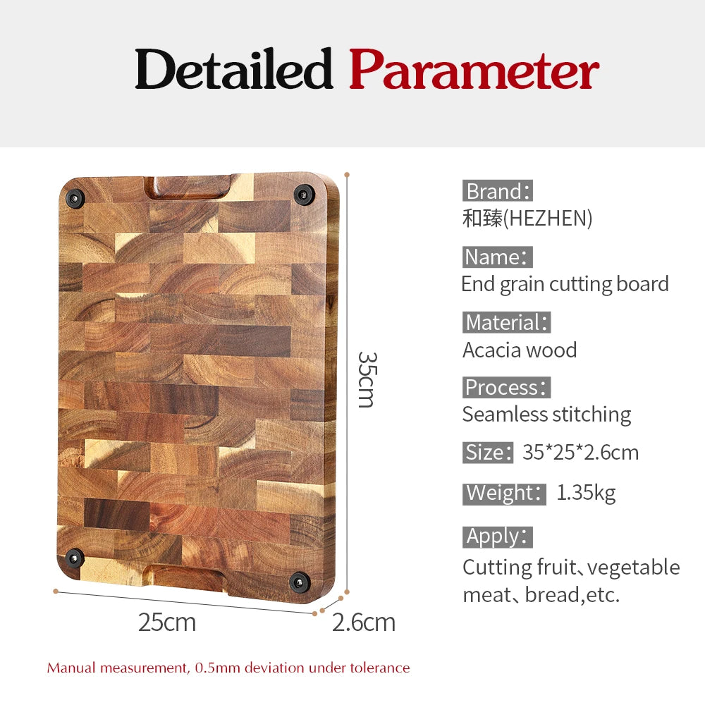 Hezhen cutting board premium acacia wood splicing kitchen accessories chopping drain water and damp-proof tools