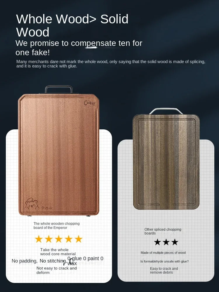 Cooker king cutting boards ebony wood solid kitchen household fruits whole