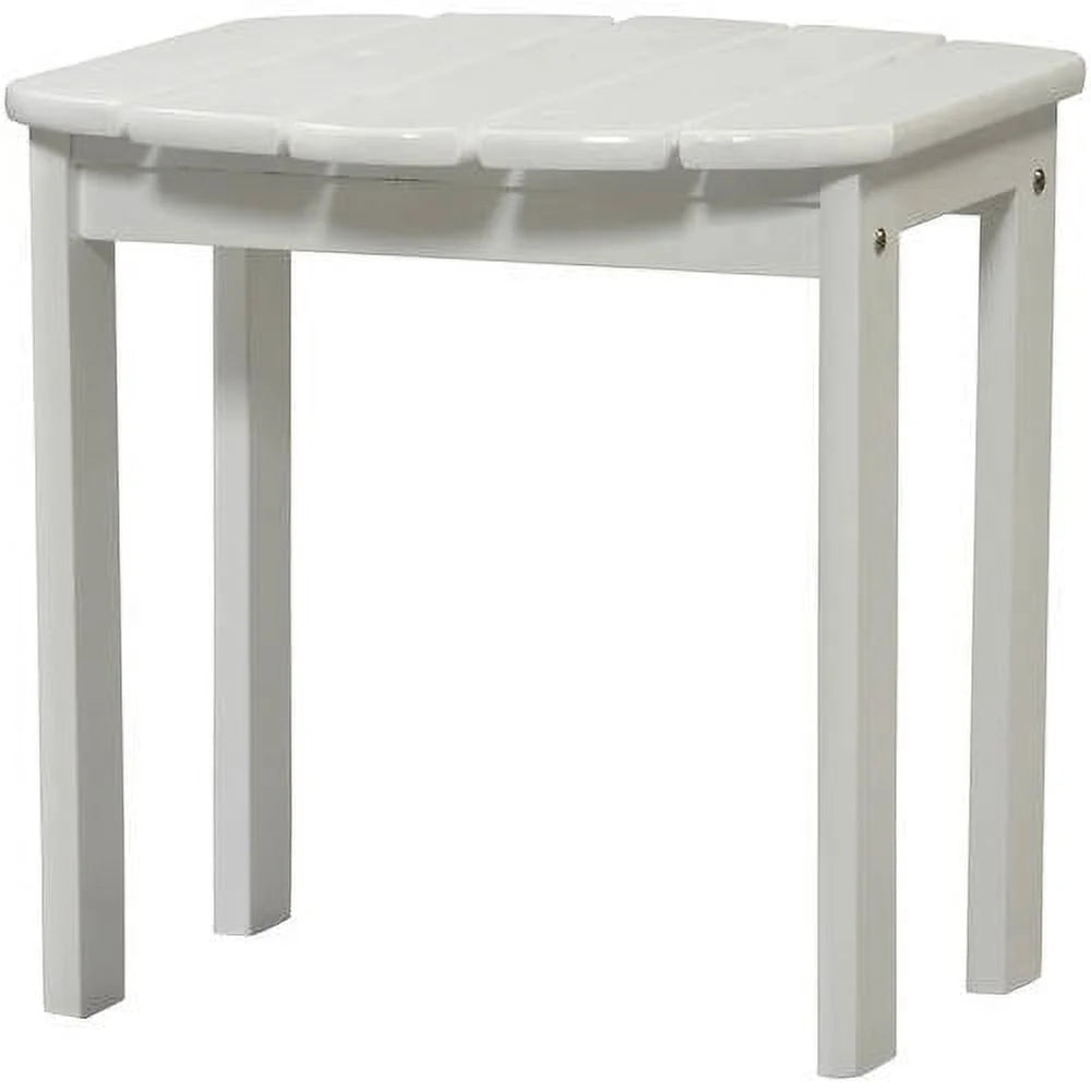 Sturdy acacia wood outdoor side table white stain spacious top perfect patio chairs durable indoor use - united states