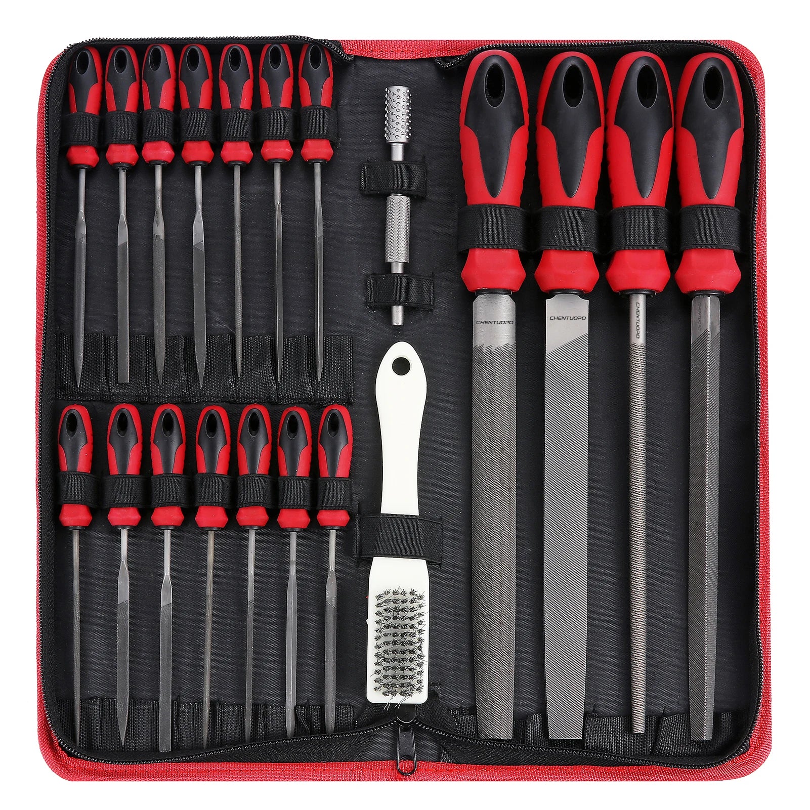 57pcs metal & wood file rasp set,grade t12 forged alloy steel half-round/round/triangle/flat 4pcs large tools 14pcs
