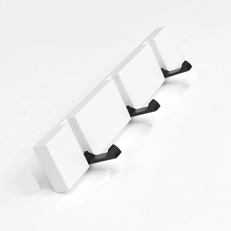 3&5 hooks hallway hangers luxury creative wooden invisible door row hook foldable clothes bag key hanging white color