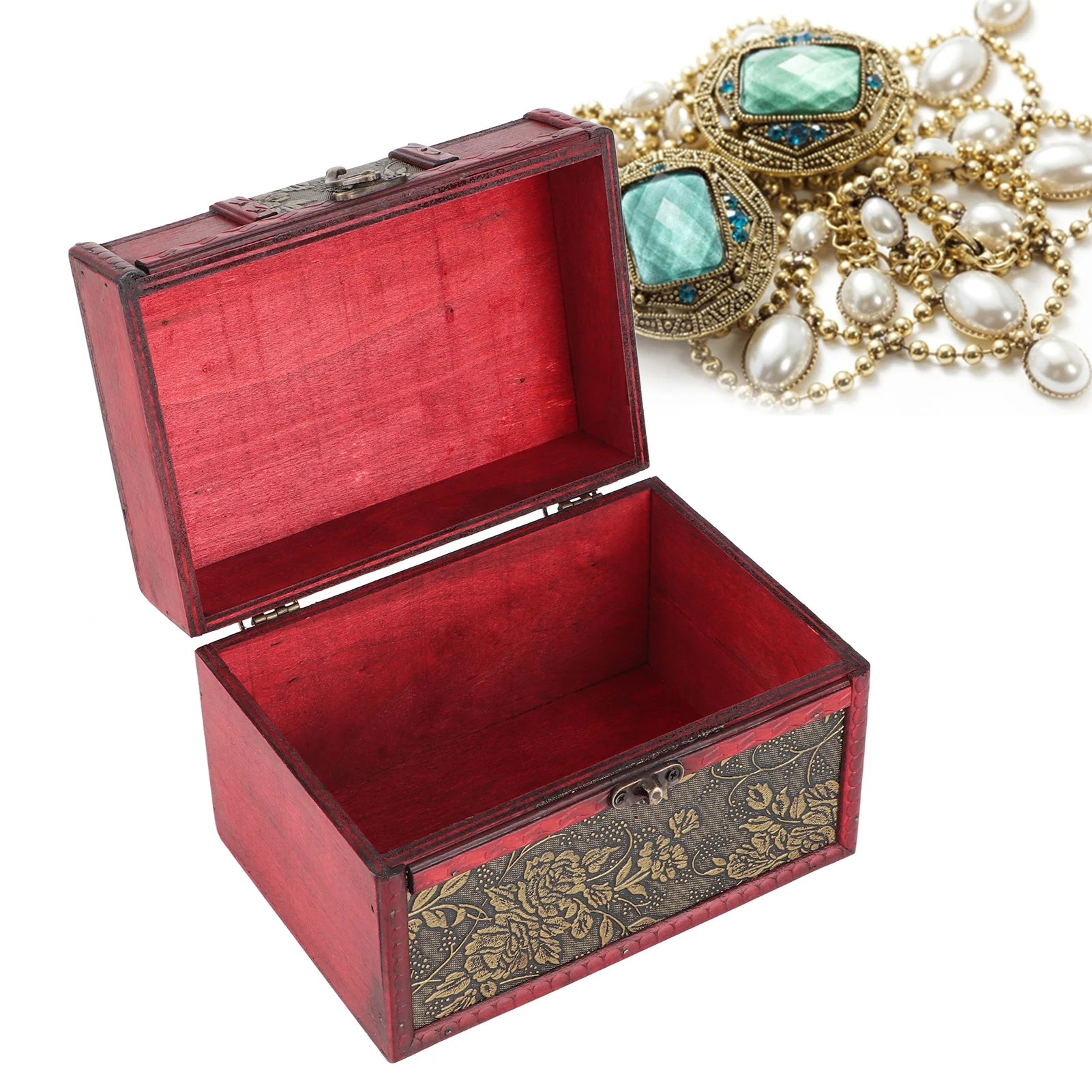 1pc jewelry box organizer case portable wooden pu display storage for 18x13x12cm - box