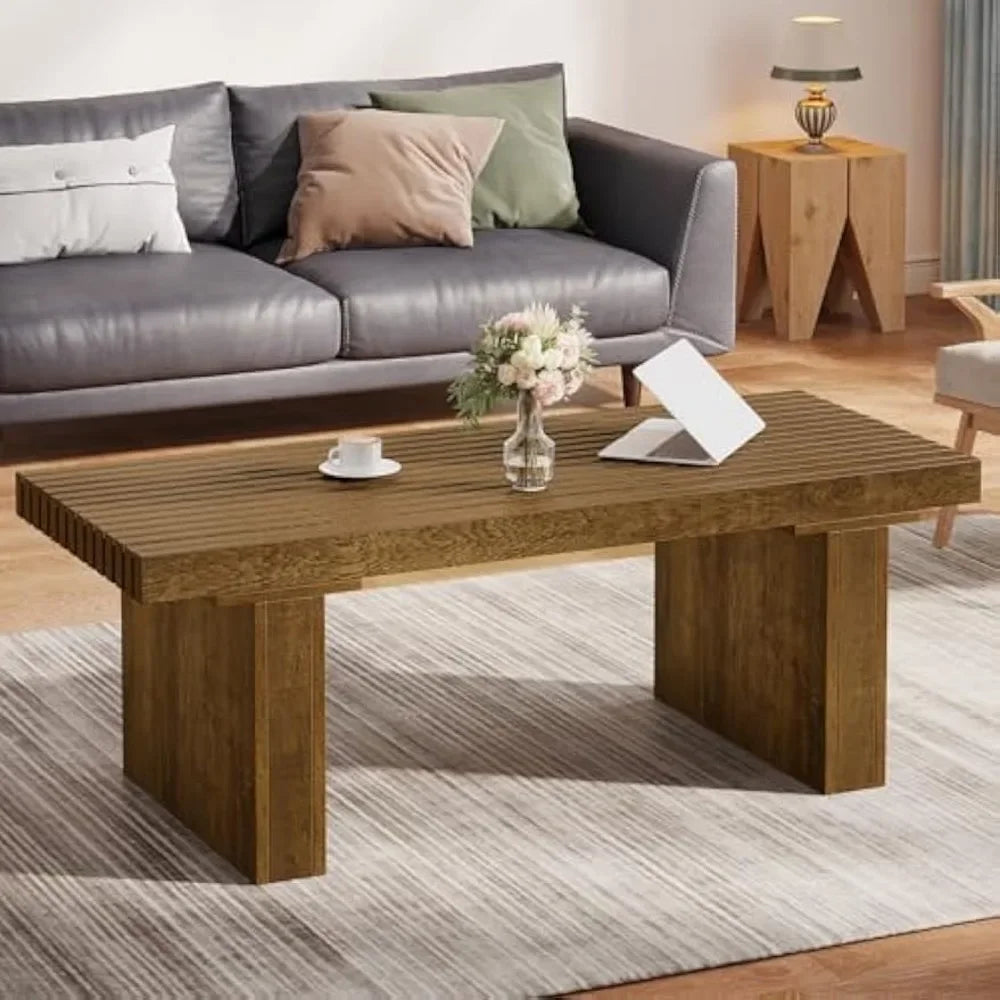 Rectangle coffee table: 47.24-inch wood modern table cocktail for living room farmhouse center - united states