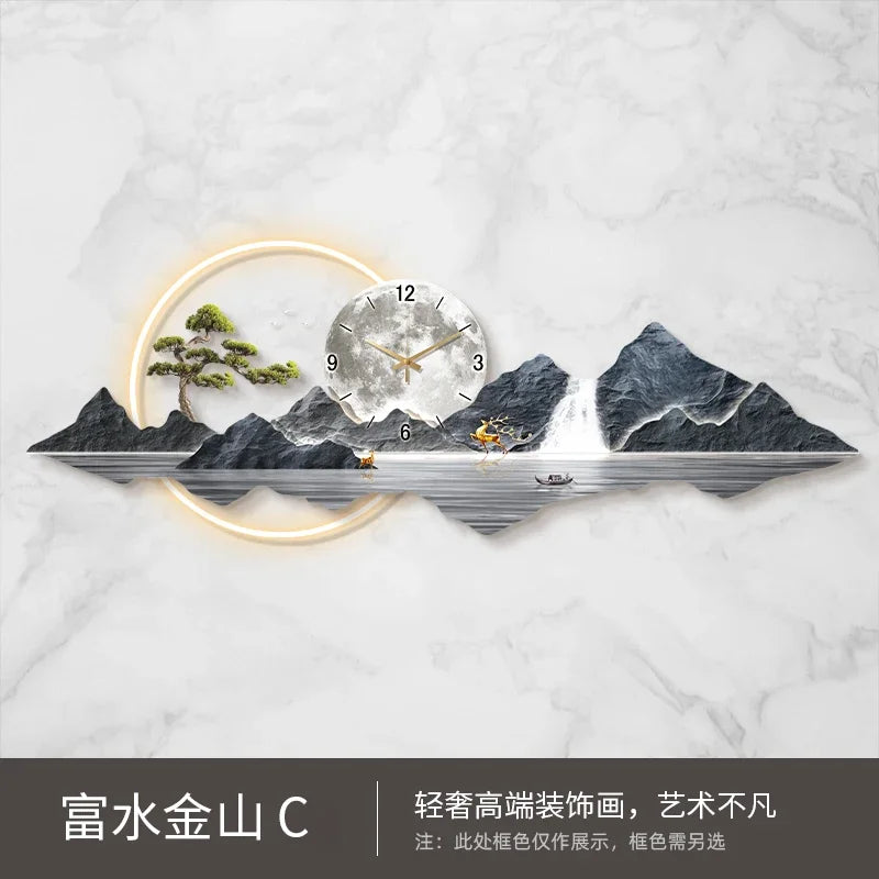 Large led wall clocks art mural luxury wooden restaurant nordic minimalist watch fashion relogio de parede room