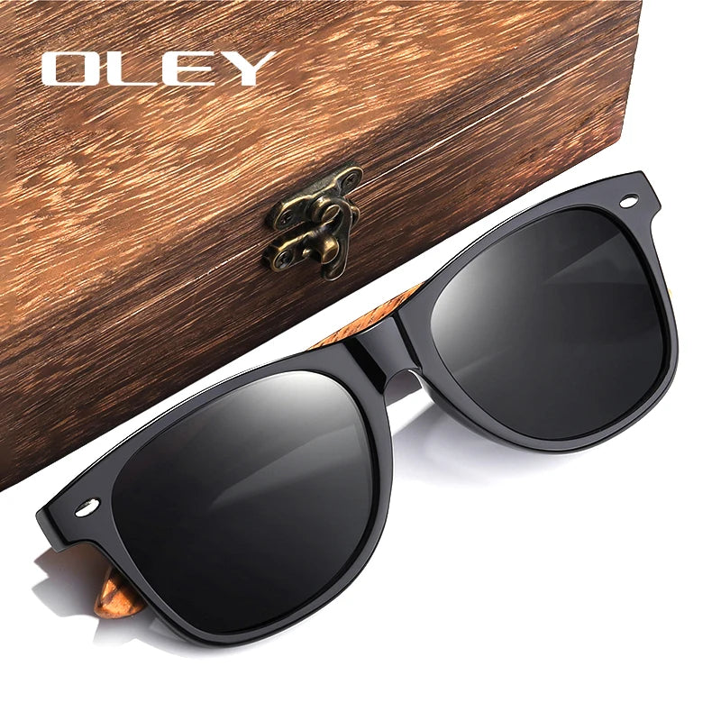 Oley brand 2022 fashion handmade natural wooden sunglasses for men women polarized sun glasses uv400 mirror male