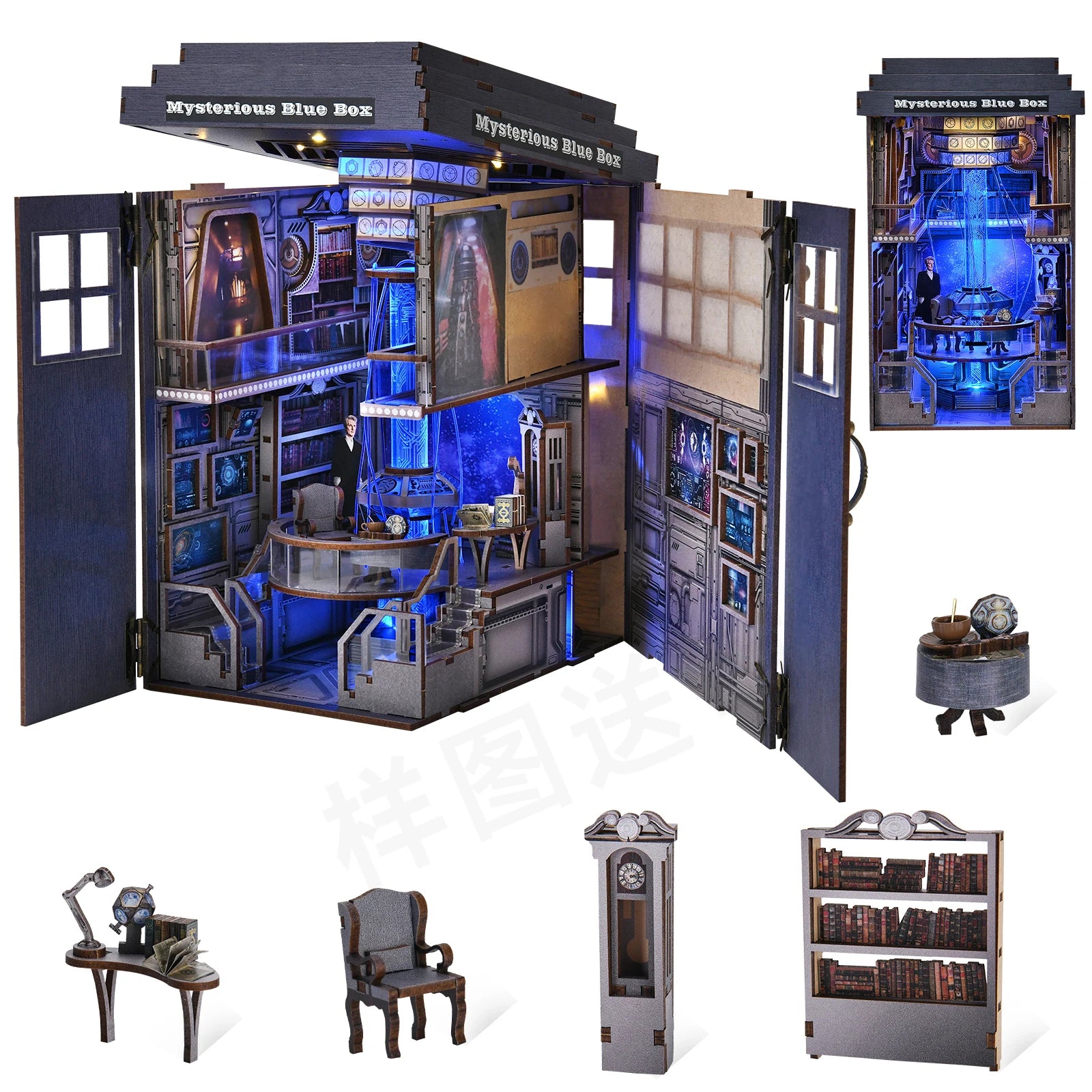 diy-book-nook-bookshop-kit-mysterious-telephone-booth-wooden-dollhouse-with-light-bookshelf-insert-3d-puzzle-decor-for-gift