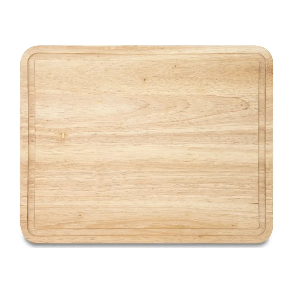 Rubberwood cutting board with perimeter trench durable reversible kitchen essential slicing chopping 11x14 inch