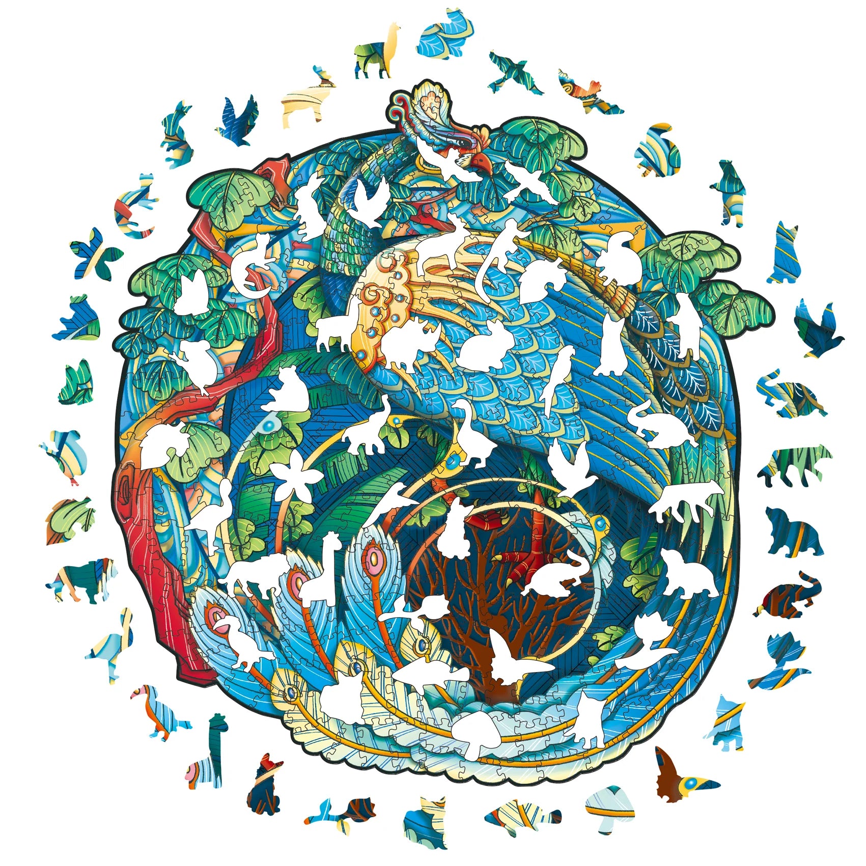 Wooden puzzles for adults 100/200/300 pieces uniquely irregular animal shaped high-difficulty puzzle