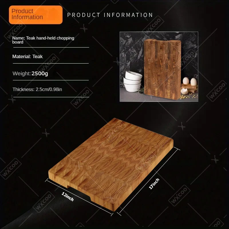 Teak wood cutting board for kitchen solid chopping acacia wooden checkerboard splicing thicken cut fruit
