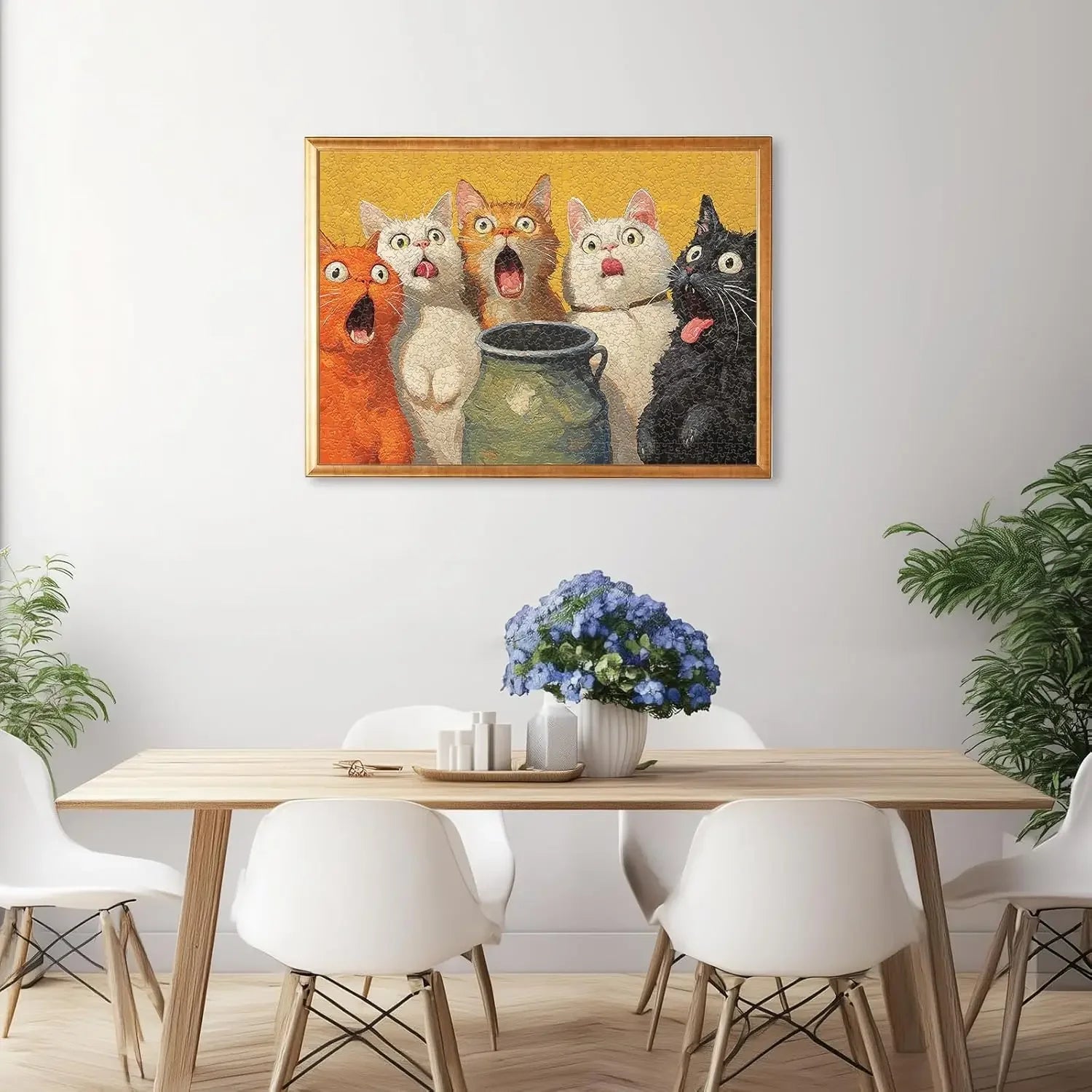 Surprised cats oil painting 1000/500/300/120 piece jigsaw puzzle home decor for adult game family fun puzzles