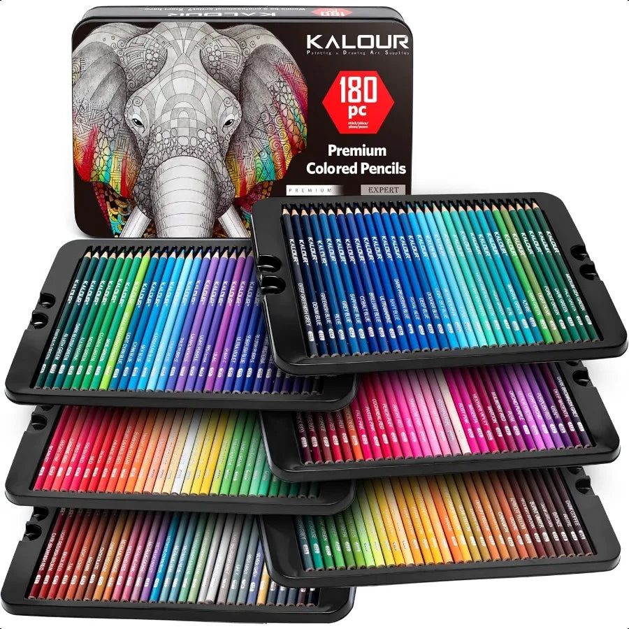 180 colored pencil set for s rich pigment soft core 12 metallic ideal coloring drawing sketching shading blending vi