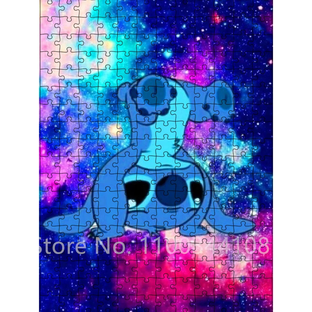 300/500/1000 pieces puzzle disney stitch cartoon jigsaw for adults kids educational toys diy gift decompressing game