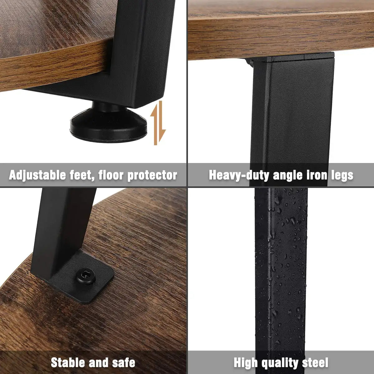 Round end tables small side table walnut color metal frame black tall storage for bed room coffee tea - united states