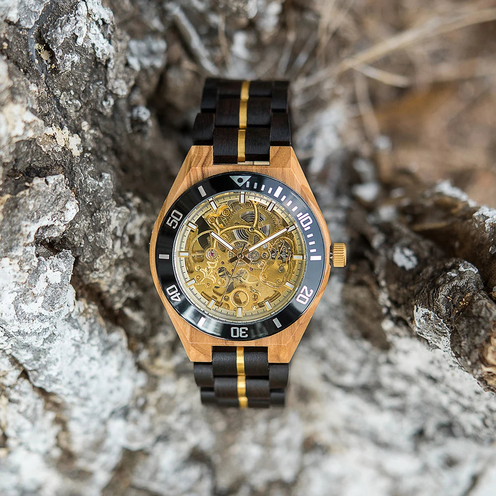 Mechanical watch men wooden watches bobo bird luxury fashion automatic wristwatch luminous timepiece clock custom gift