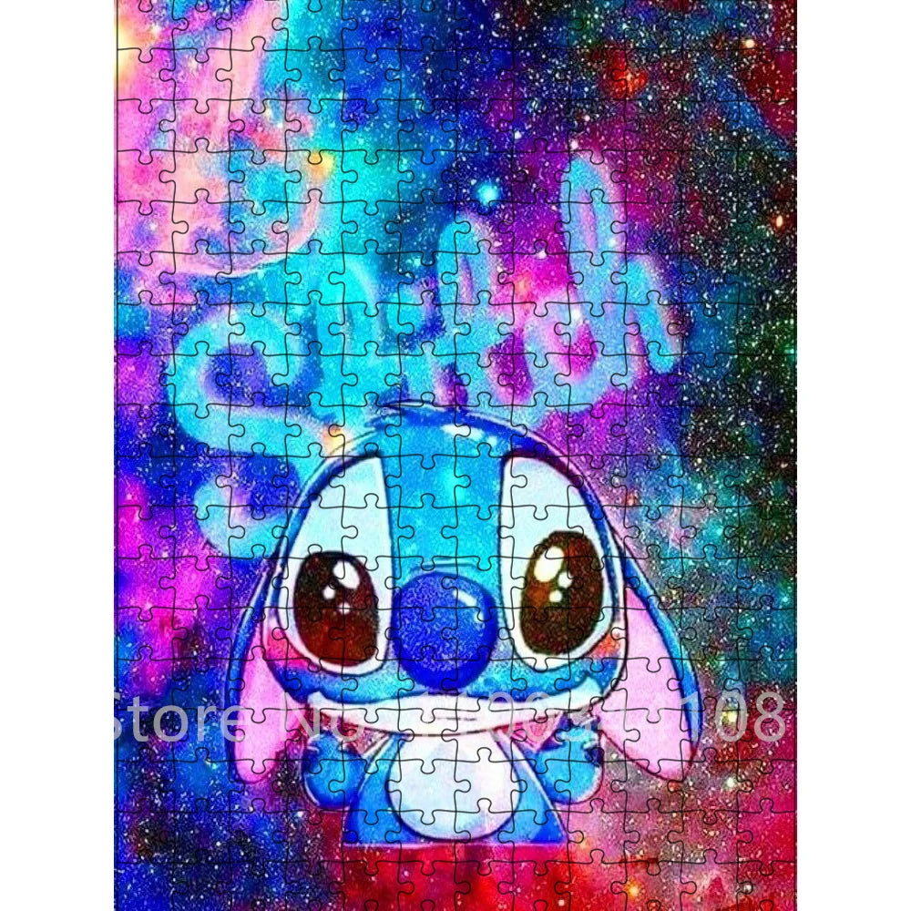 300/500/1000 pieces puzzle disney stitch cartoon jigsaw for adults kids educational toys diy gift decompressing game