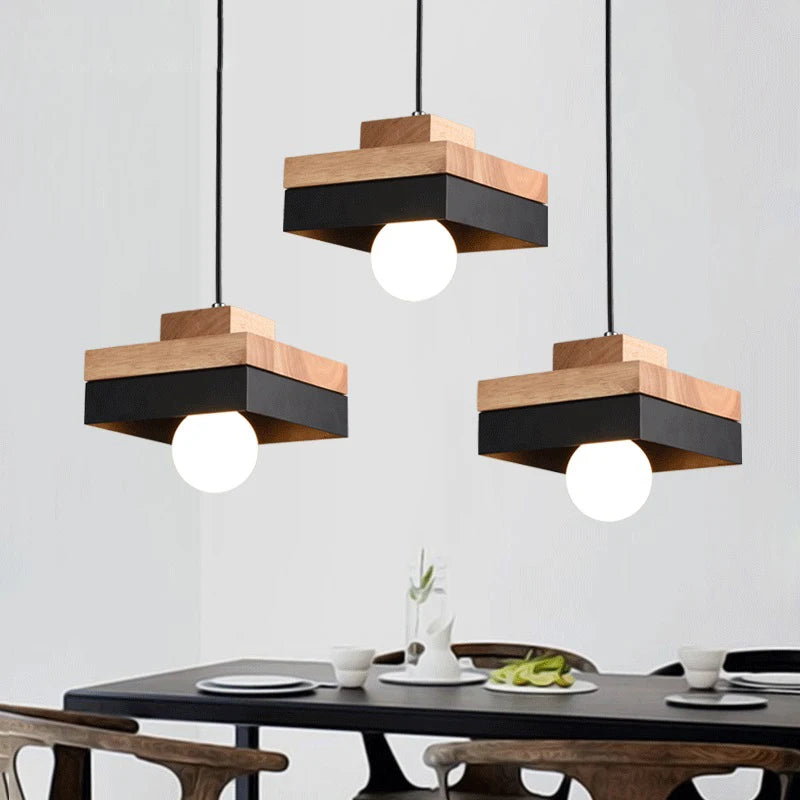 Modern wood chandelier room decor lighting for living lamp bedroom cafe or restaurant interior decoration lights